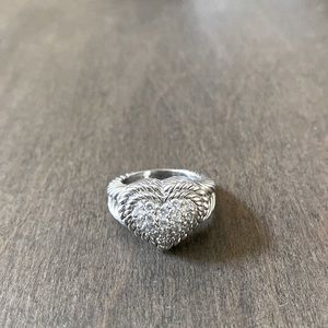 Judith Ripka Sterling Diamonique puffed heart ring size 6